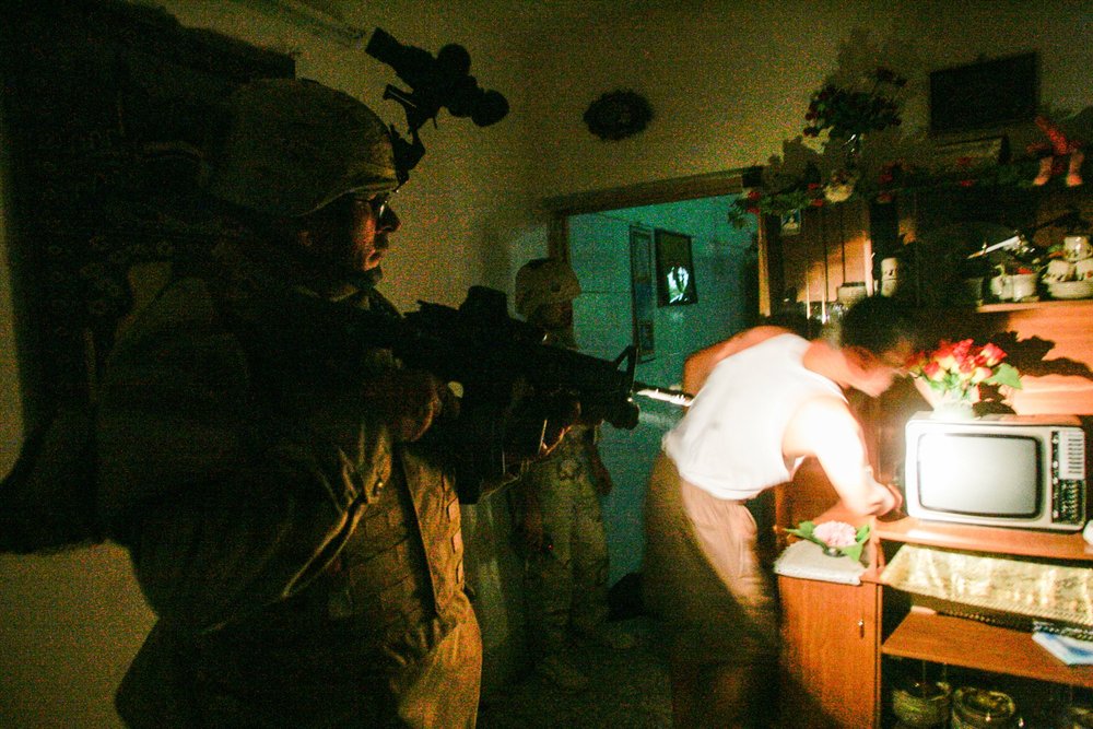 An interior scene during a military operation