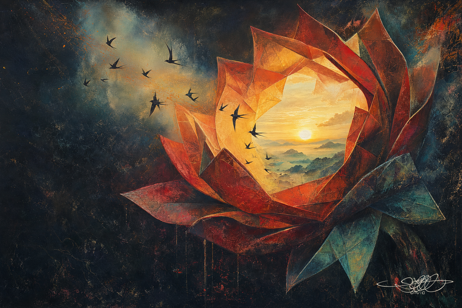 Dawn Held in Bloom — artwork featured on AMVIA